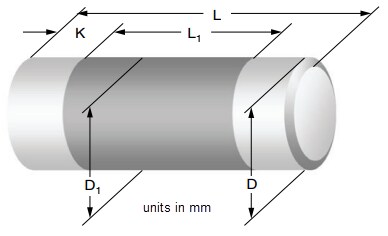 Mechanical Drawing - Vishay MMA 0204/MMB 0207 HV AT MELF Resistors
